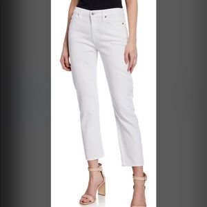 7 for All Mankind Kimmie Crop White Jeans